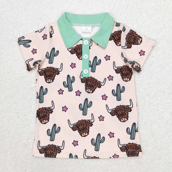 Sibling Baby Boys Summer Western Short Sleeve Polo Shirt Top