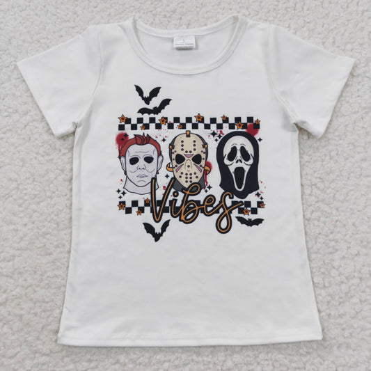 BT0222 Film Characters Vibes Print Boys Halloween Tee Shirts Top
