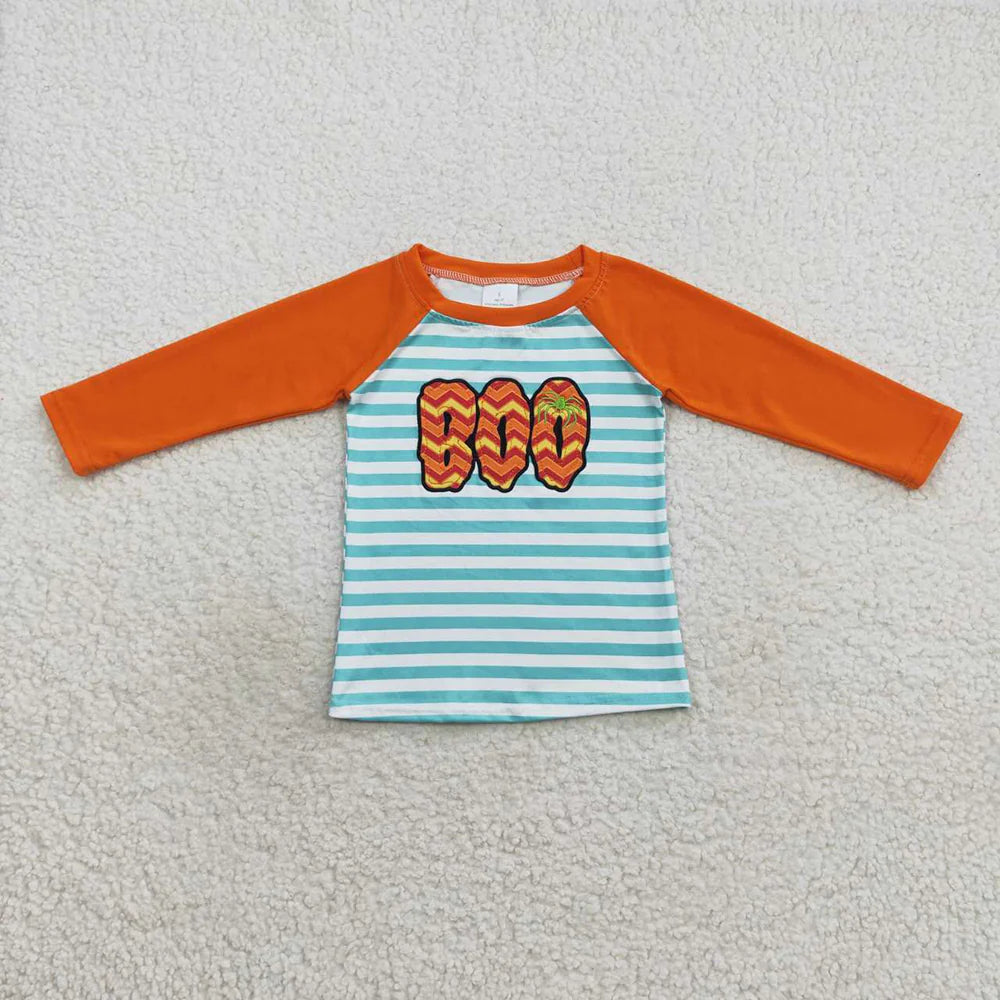 Sibling Boys Embroidery Baby Girls Halloween Boo Rompers Outfits Sets