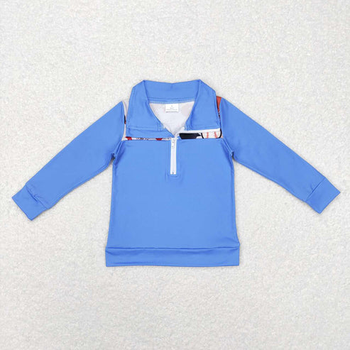 Sibling Baby Boys Baseball Long Sleeve Pajama Set Zipper Pullover Top