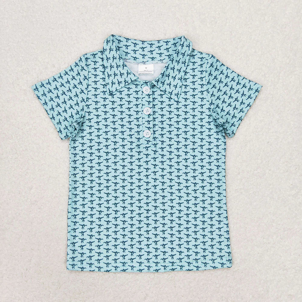 Sibling Baby Boys Western Horse Rodeos Cowboy Half Button Short Sleeves Polo Shirts Top