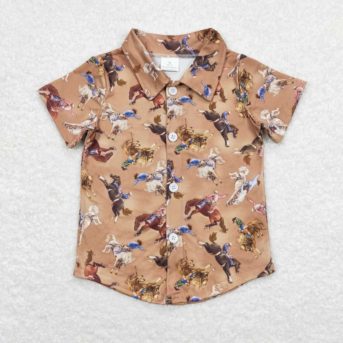Sibling Baby Boys Short Sleeve Western Button Shirts Top