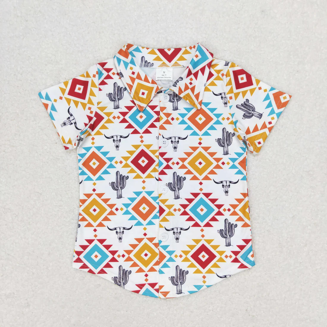 Sibling Baby Boys Short Sleeve Western Button Shirts Top