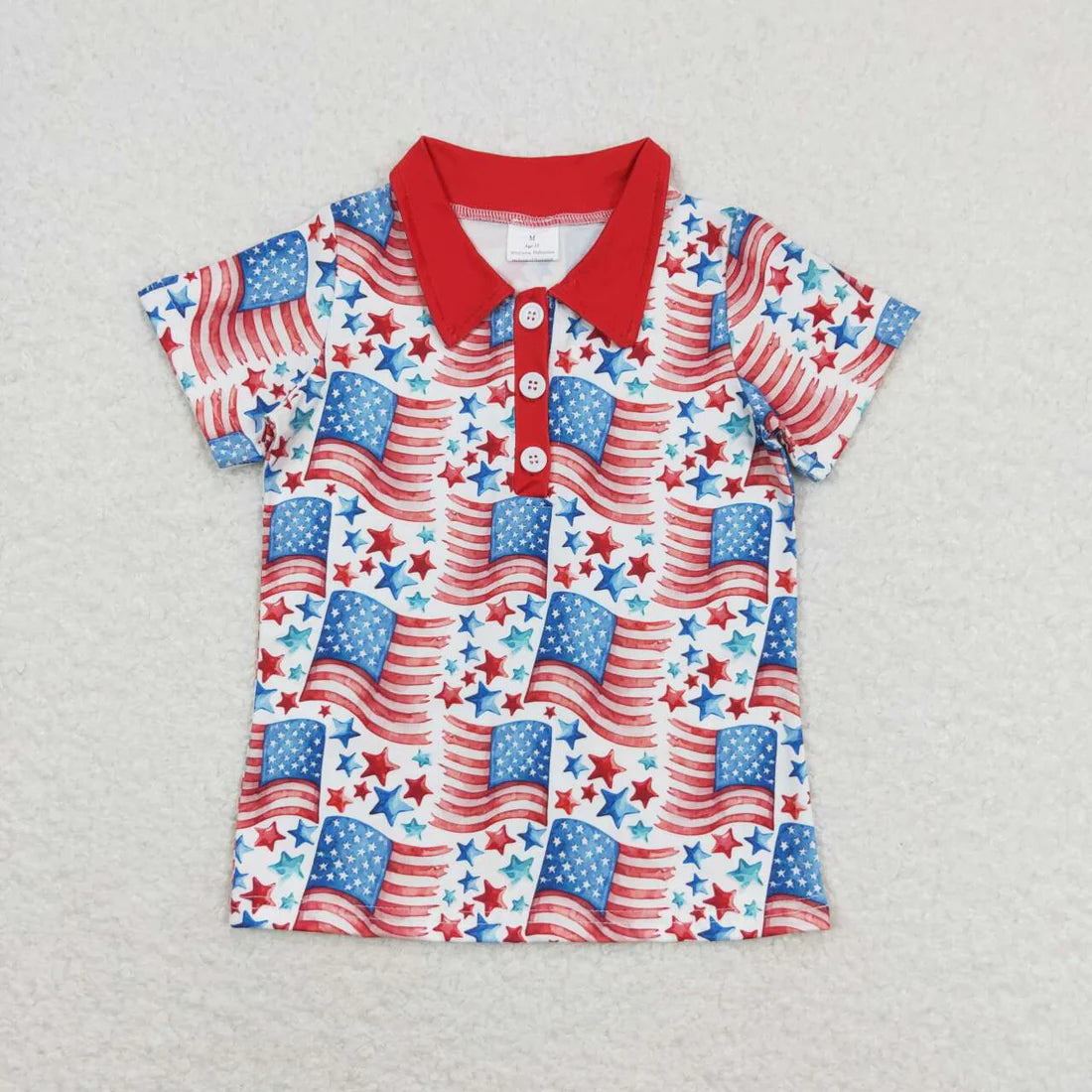 Sibling Baby Boys Short Sleeve 4th of July Button Polo Shirts Top