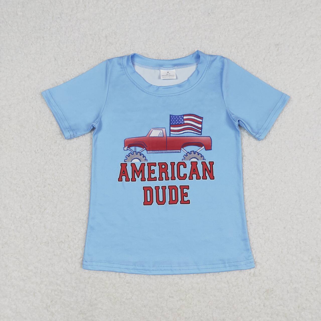 BT0650 AMERICAN DUDE Flag Baby 4th of July Tee Shirts Top