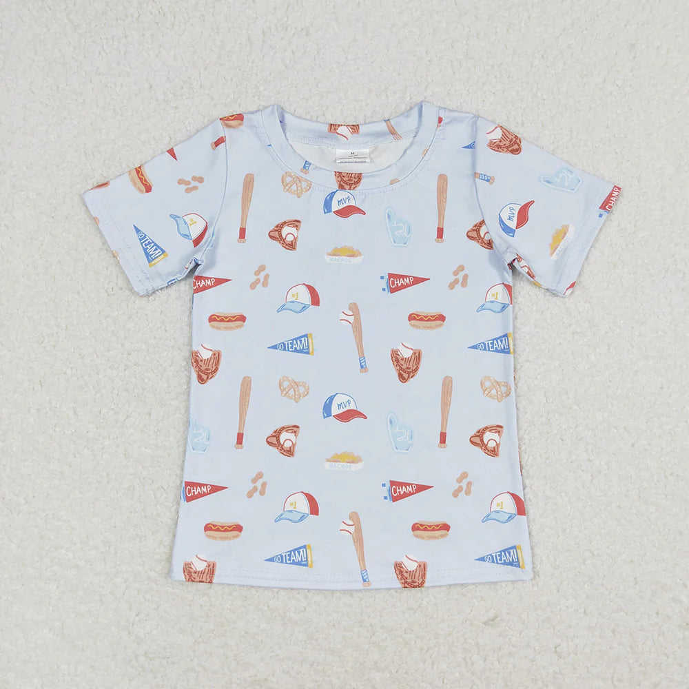 Baby Boys Baseball Short Sleeve T-shirt Top