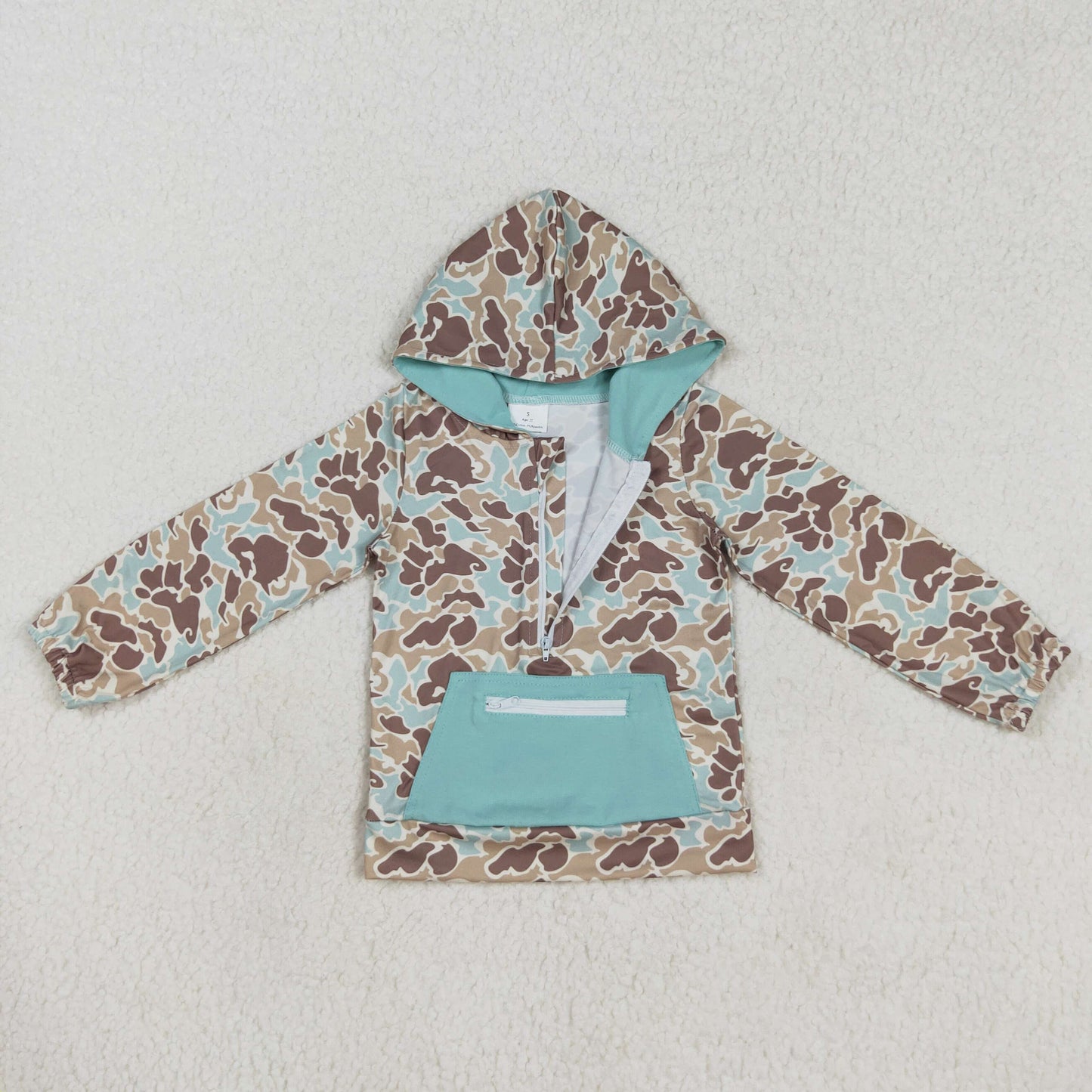 Sibling Baby Boys Girls Southern Camo Deer Hunting Pockets Zipper Hoodies Tops