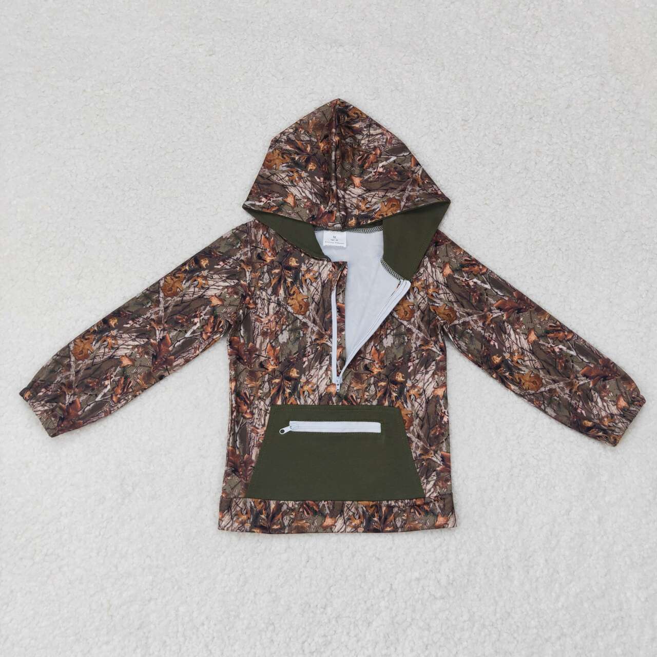 Sibling Baby Boys Girls Southern Camo Deer Hunting Pockets Zipper Hoodies Tops