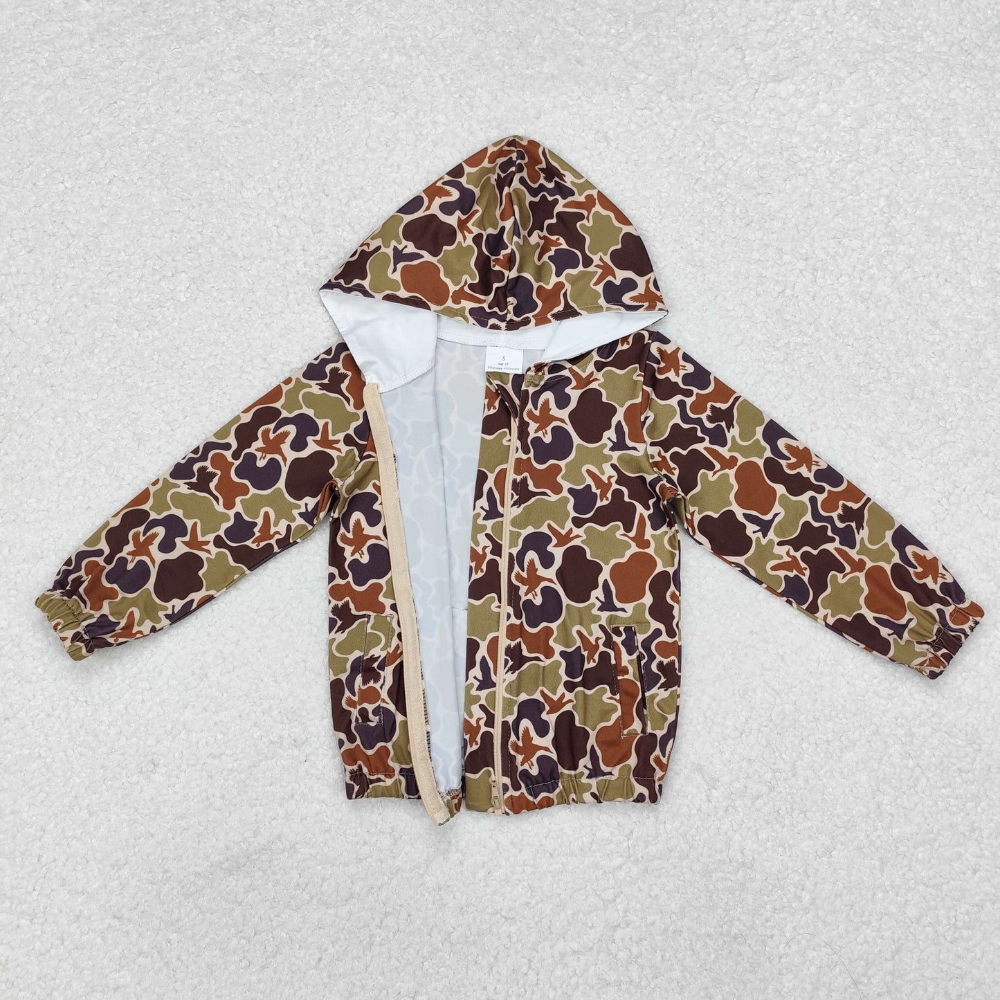 Sibling Baby Boys Girls Long Sleeves Southern Hunting Camo Zip Pockets Hoodie Jackets Top