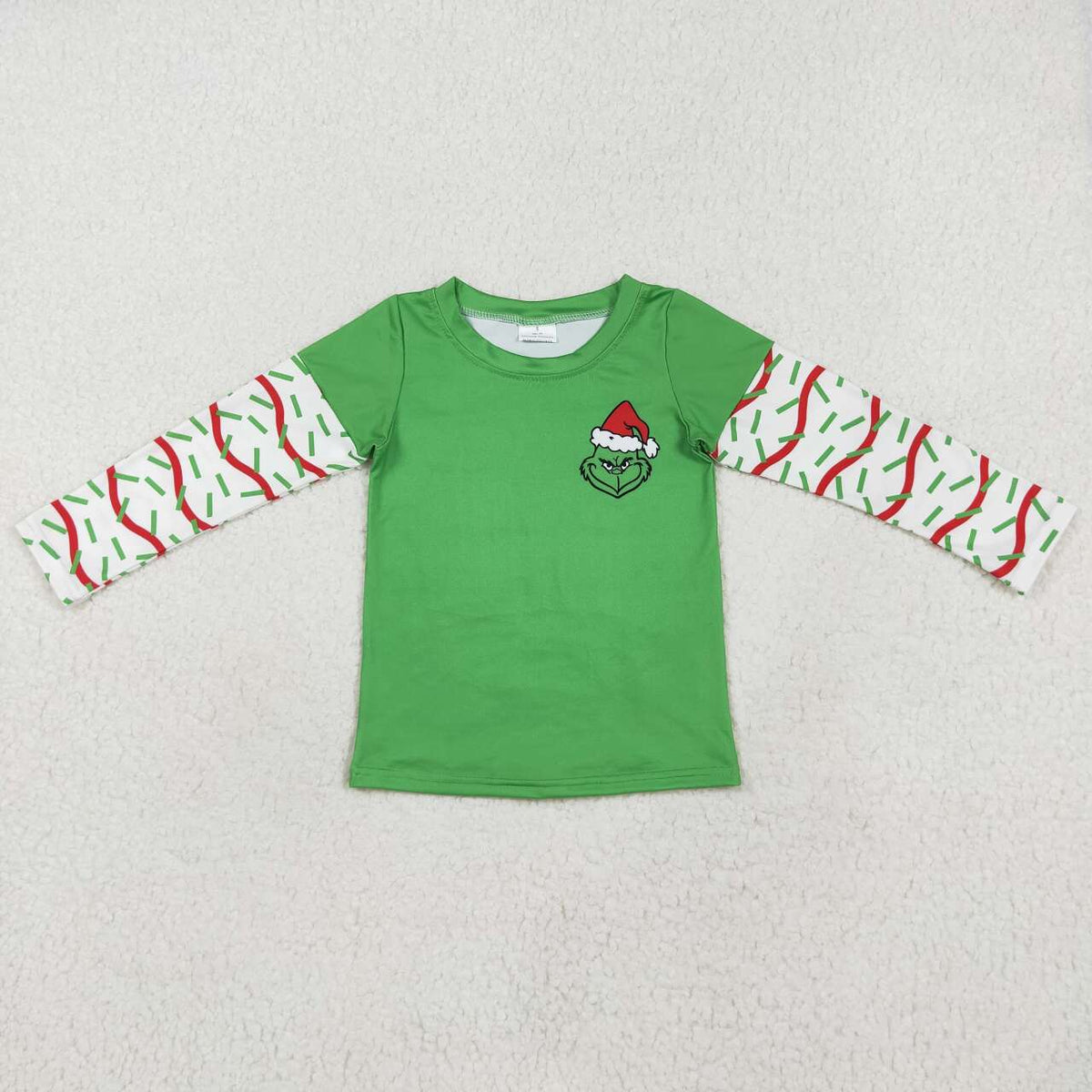 BT0770 Green Frog Sprinkles Print Boys Christmas Tee Shirts Top