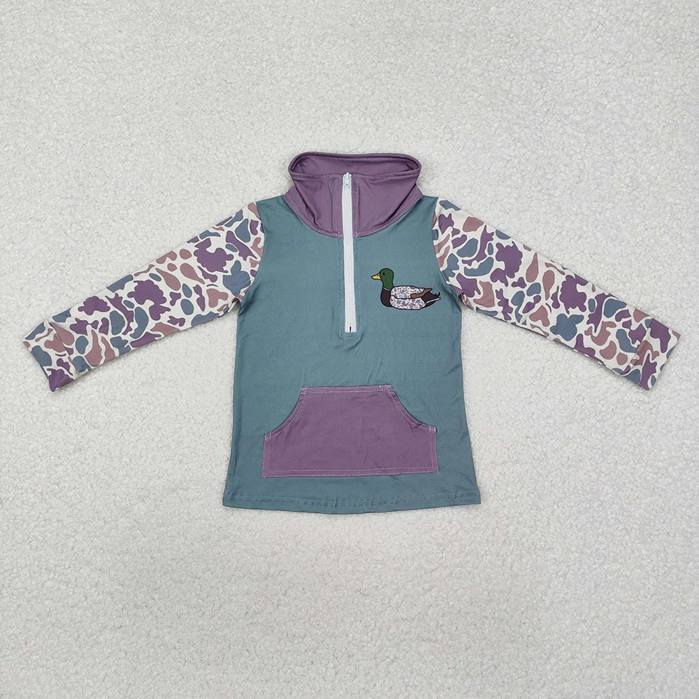 Sibling Brother Baby Boys Camo Zip Duck Hunting Pullovers Tops