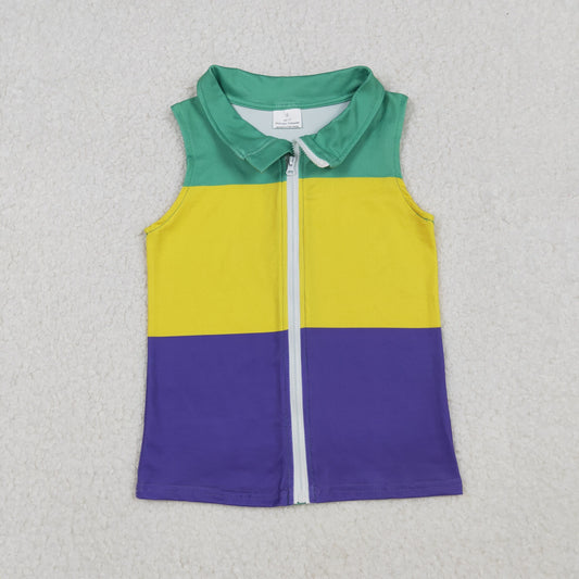 Sibling Baby Boys Mardigras Button Zipper Pullovers Top