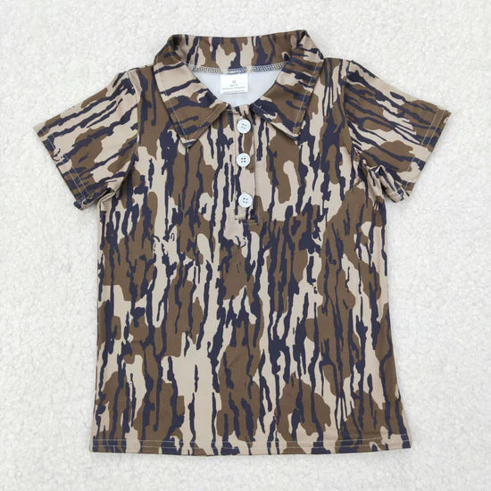 Sibling Baby Girls Short Sleeve Southern Hunting Camo Button Polo Shirts Top