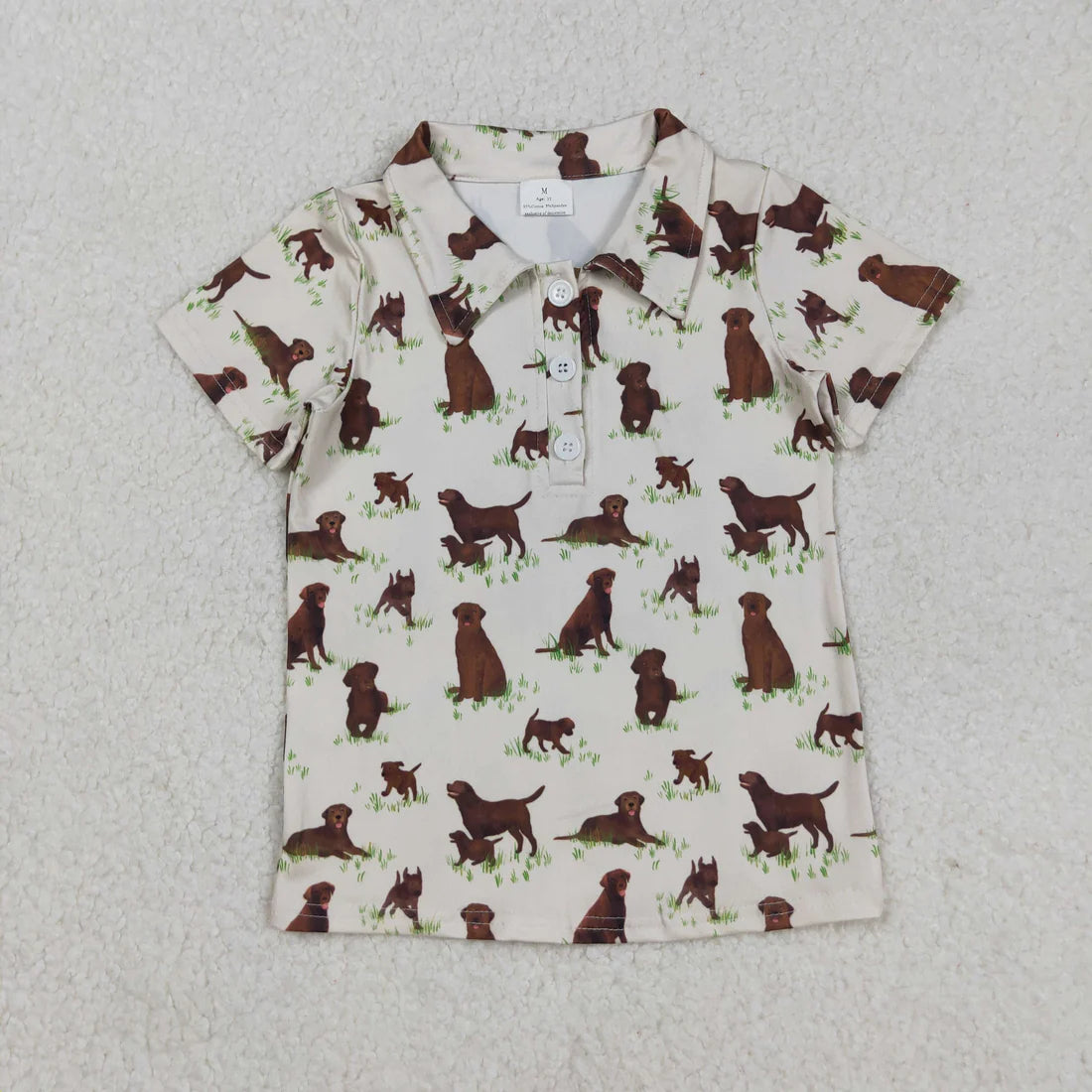 Sibling Baby Boys Western Deer Ducks Hunting Half Button Short Sleeves Polo Shirts Top
