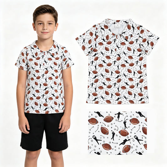 BT1324 Baby Boys Football Short Sleeve Polo T-Shirts Top