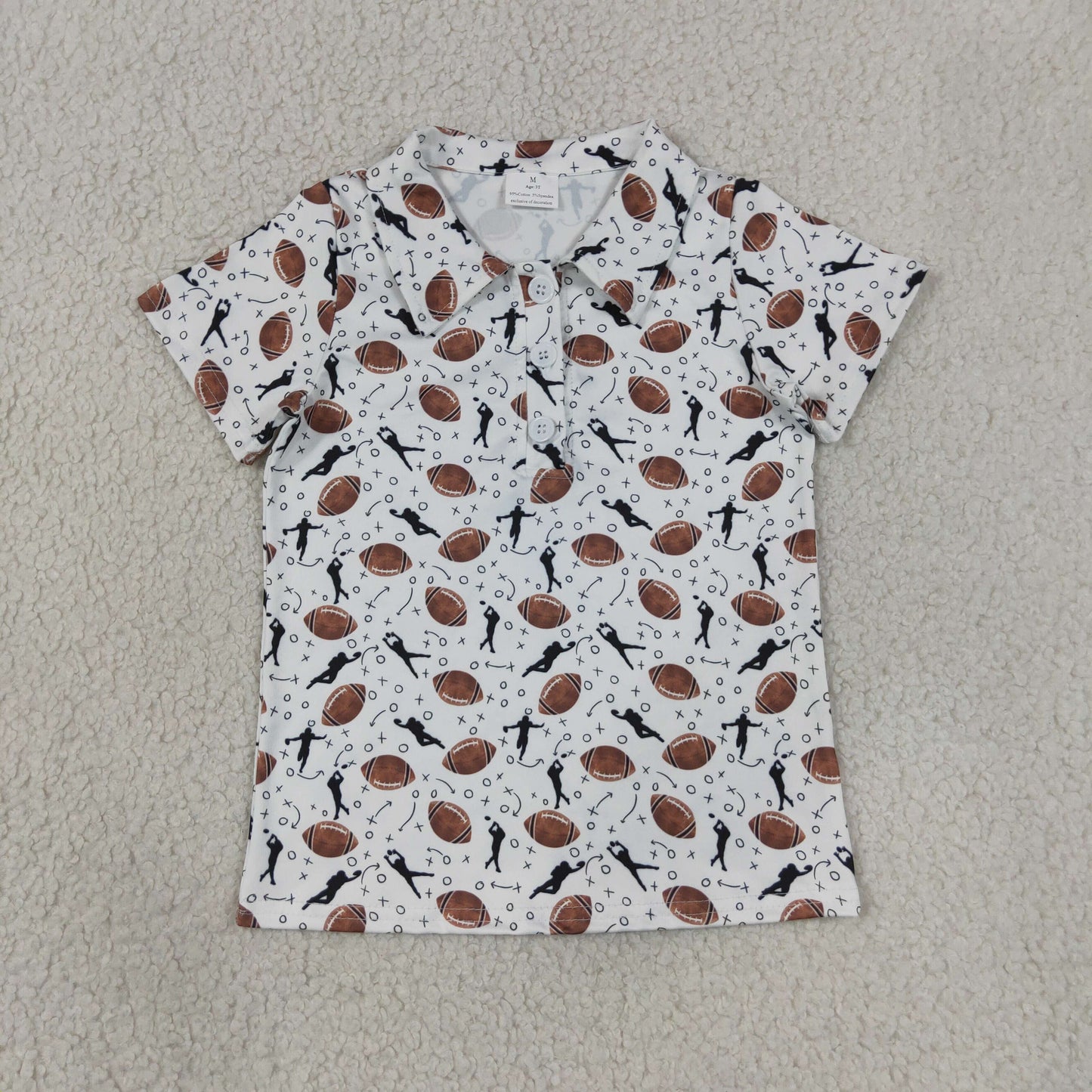 Baby Boys Football Short Sleeve Polo Shirt Top