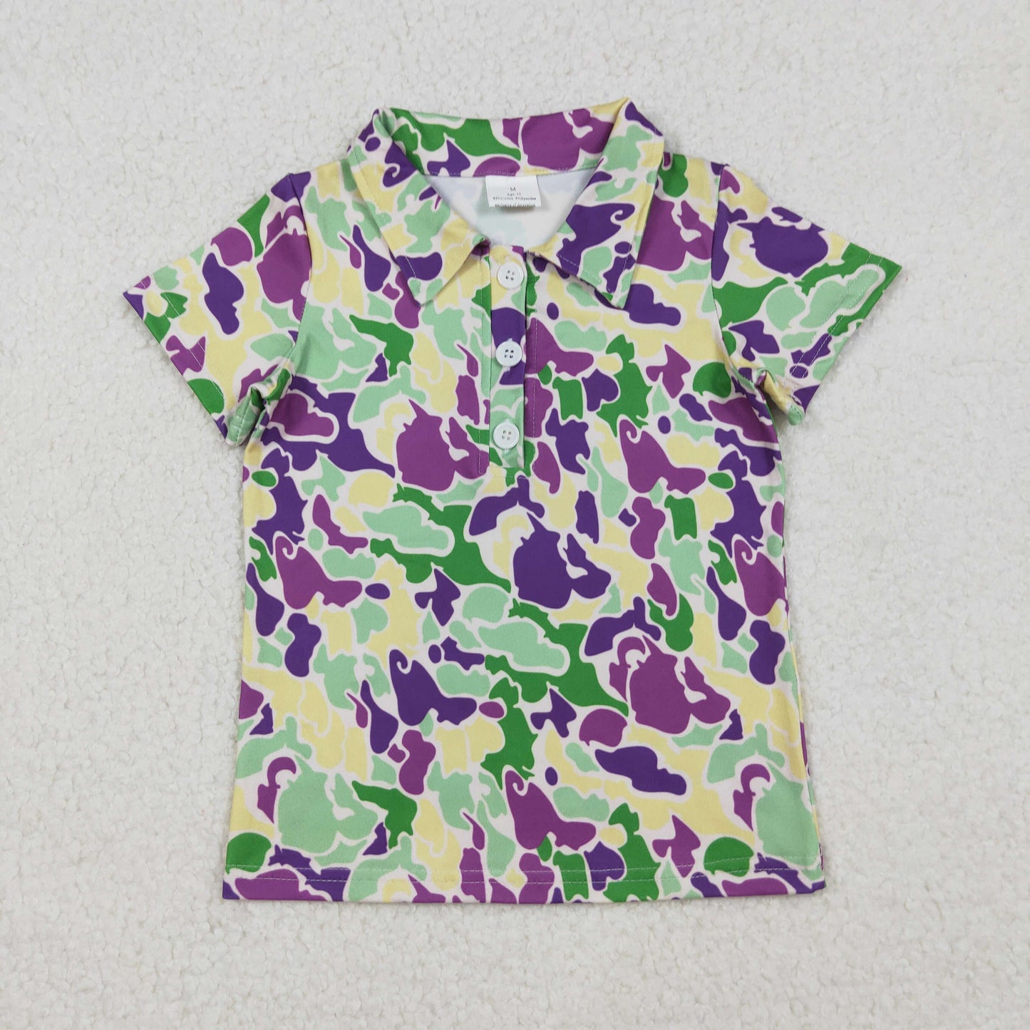 Sibling Baby Boys Mardigras Button Polo Shirts Top
