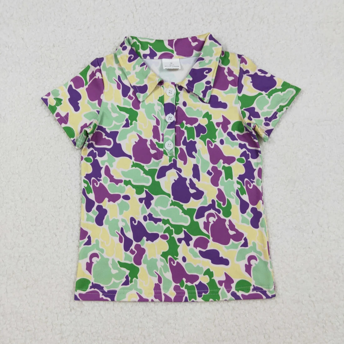 Sibling  Baby Boys Mardi Gras  Camo Polo Top Jogger Pants Outfit