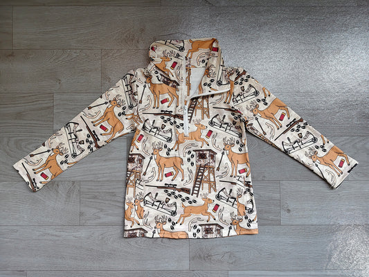 5.1  BT1397 Preorder Deer Hunting Print Boys Zipper Hoodie Top