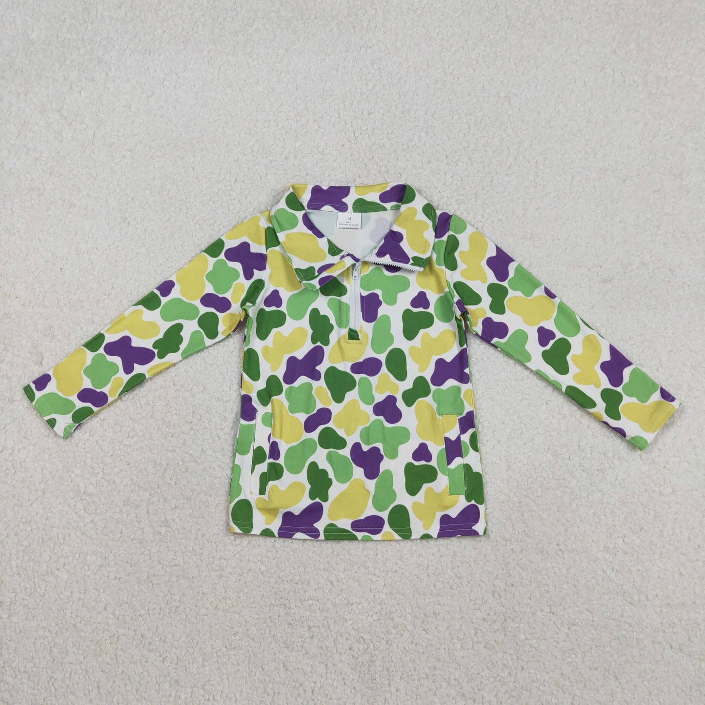 Sibling Baby Boys Mardigras Button Zipper Pullovers Top