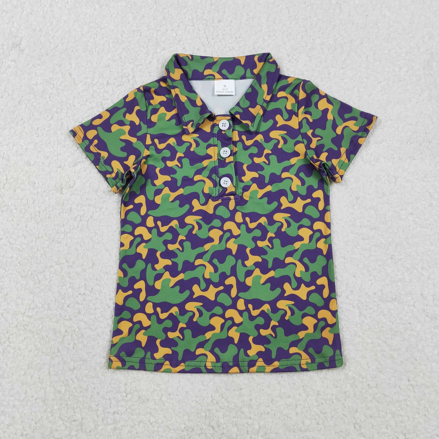 Sibling Baby Boys Mardigras Button Polo Shirts Top