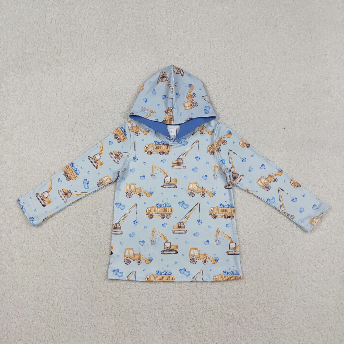 Sibling Baby Boys Colorful Hearts Cars Valentines Hoodies Top