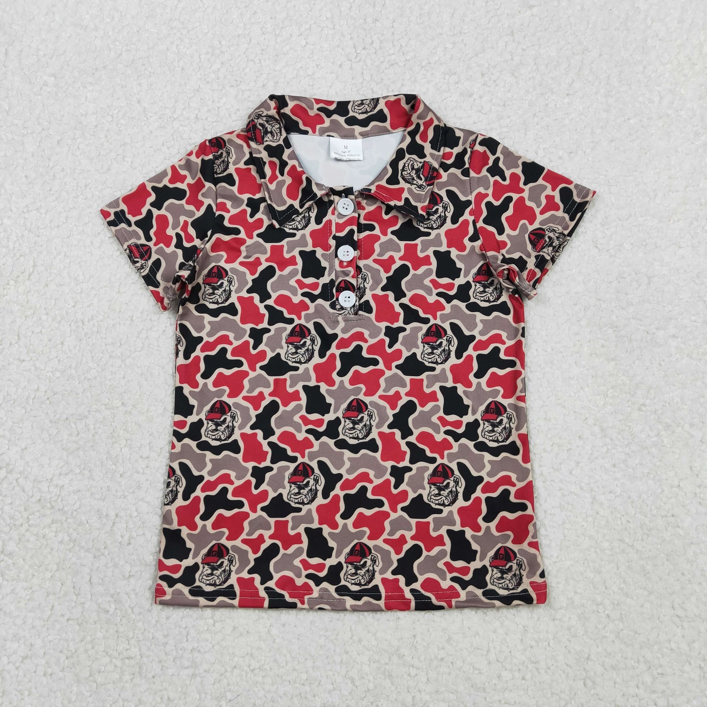 Sibling Baby Boys Sport Team Camo Short Sleeve Polo Shirt