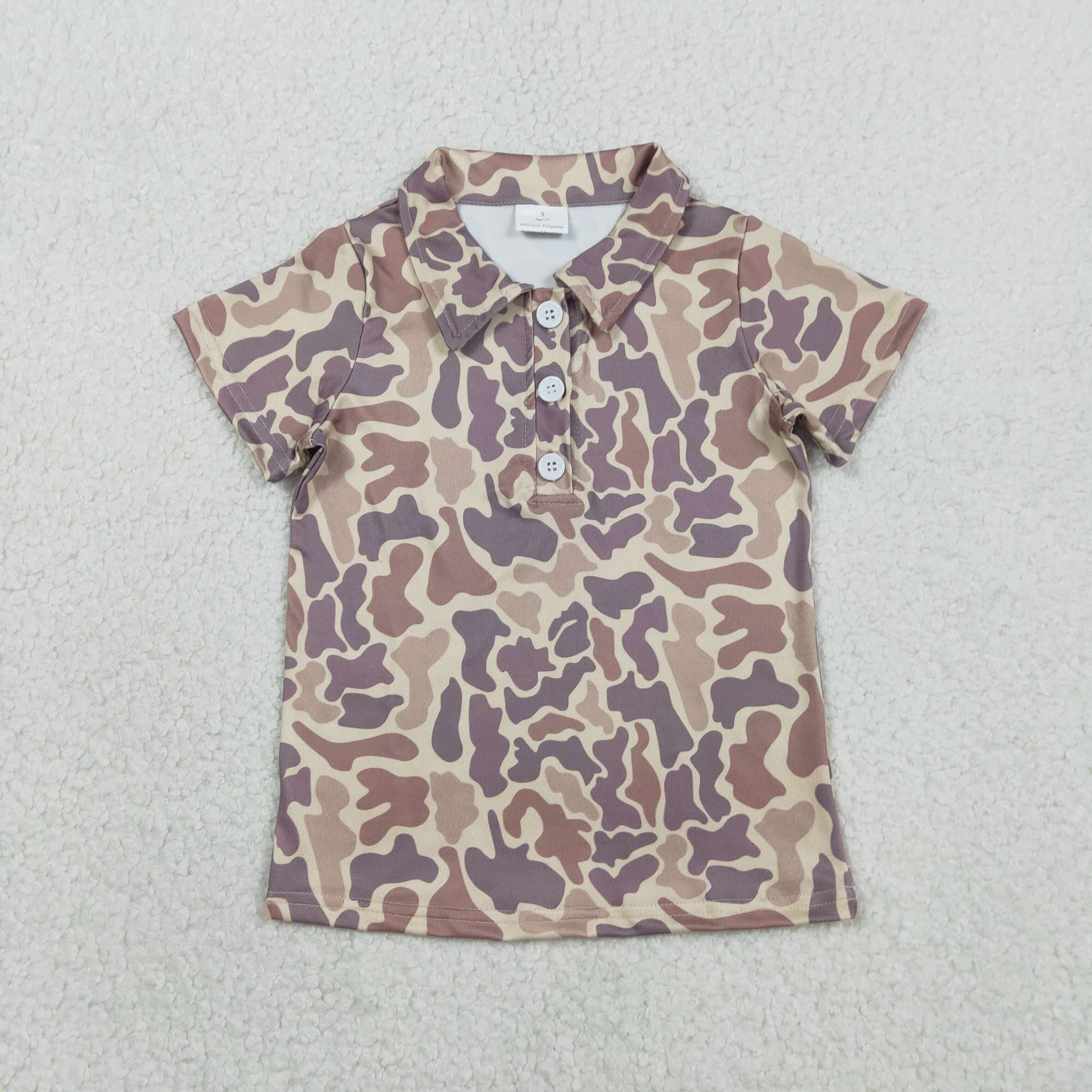 Sibling Baby Boys Short Sleeve Southern Hunting Camo Button Polo Shirts Top
