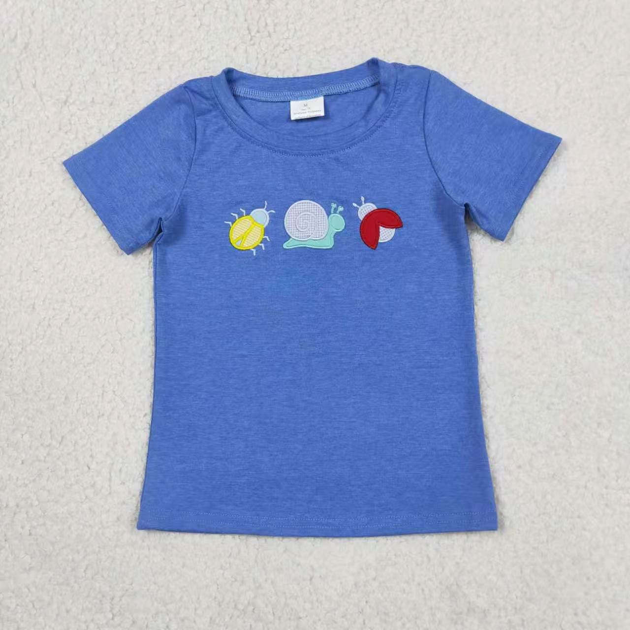 Sibling Baby Kids Embroidery Snails Ladybirds Top Shorts Clothes Set Ruffle Rompers