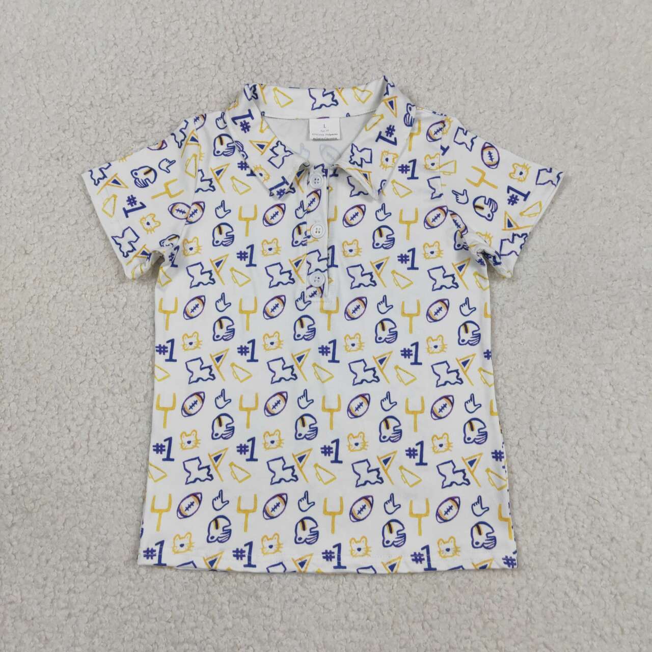 BT1763 Football Teams #1 Cheer Baby Boys Short Sleeve Polo Shirt Top