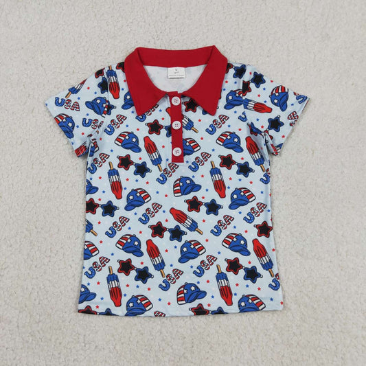 Baby Boys Sibling July 4th USA Popsicle Short Sleeve Shirt  Top /Romper