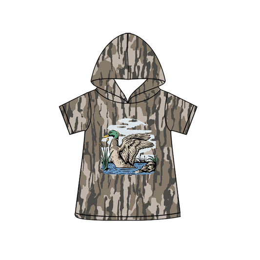 4.3 Toddler Boys Camo Duck Hunting Short Sleeve Hoodie Top Preorder