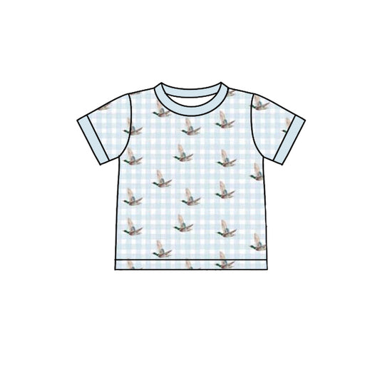 4.7 BT1782 Preorder Duck Plaid Print Boys Short Sleeve Top