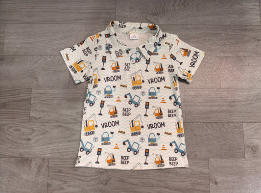 4.13 BT1793 Preorder Construction Trucks BEEP Boys Polo Tee Shirts Top