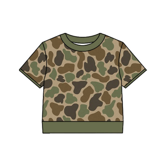 4.17 BT1795 Preorder Green Brown Camo Print Kids Tee Shirts Top