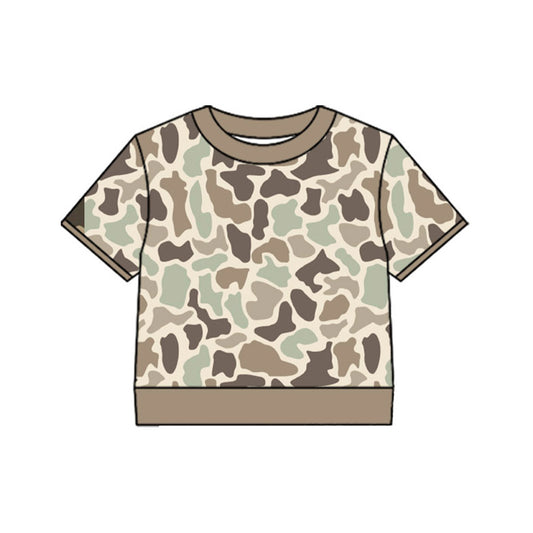 4.17 BT1796 Preorder Brown Camo Print Kids Tee Shirts Top
