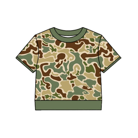 4.17 BT1797 Preorder Green Camo Print Kids Tee Shirts Top