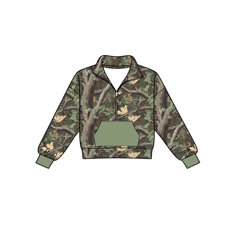 4.18 Green Camo Girl Long Sleeve Pullover Preorder