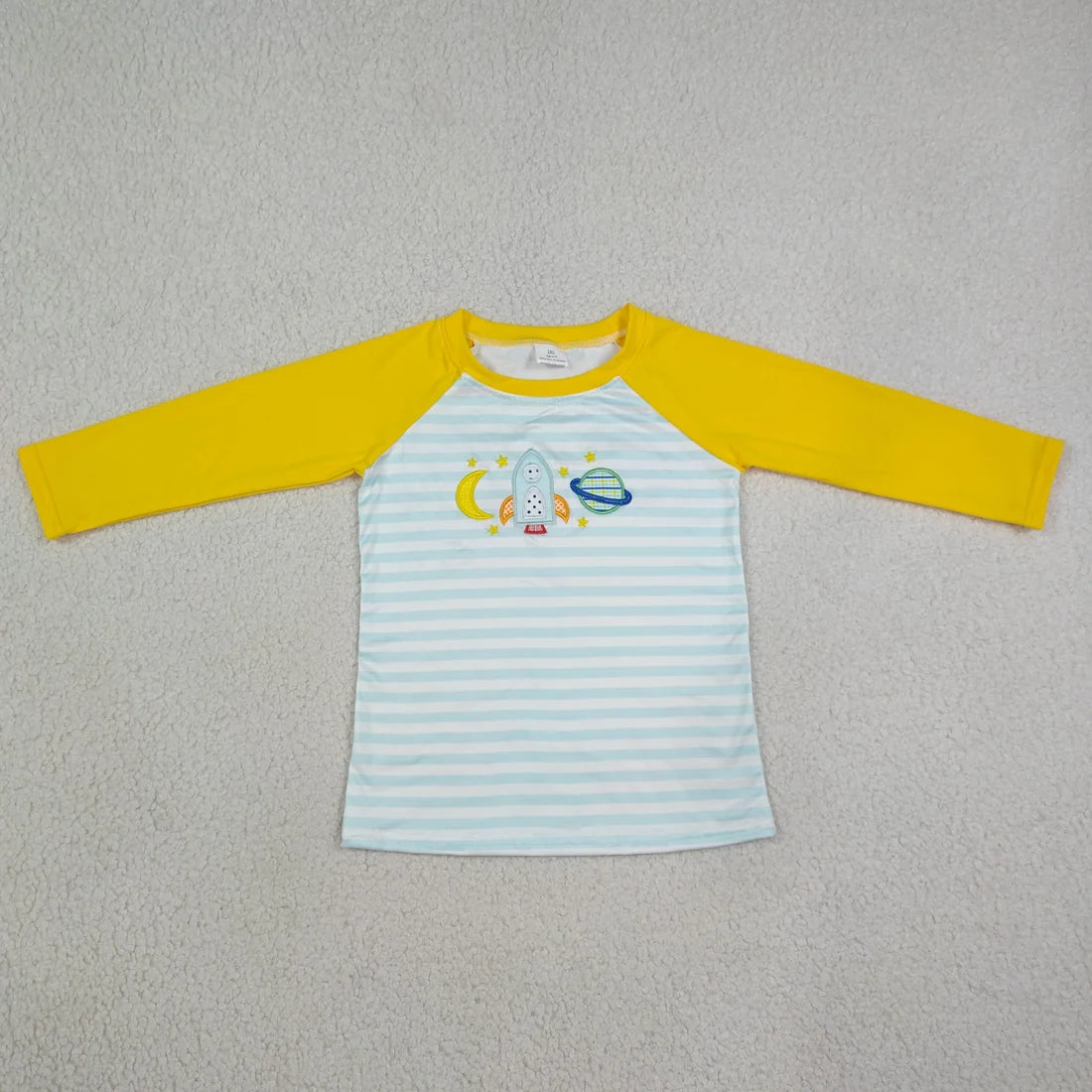 Sibling Baby Boys Embroidery Moons Rocket Earth Shirts Pant Clothes Set Rompers