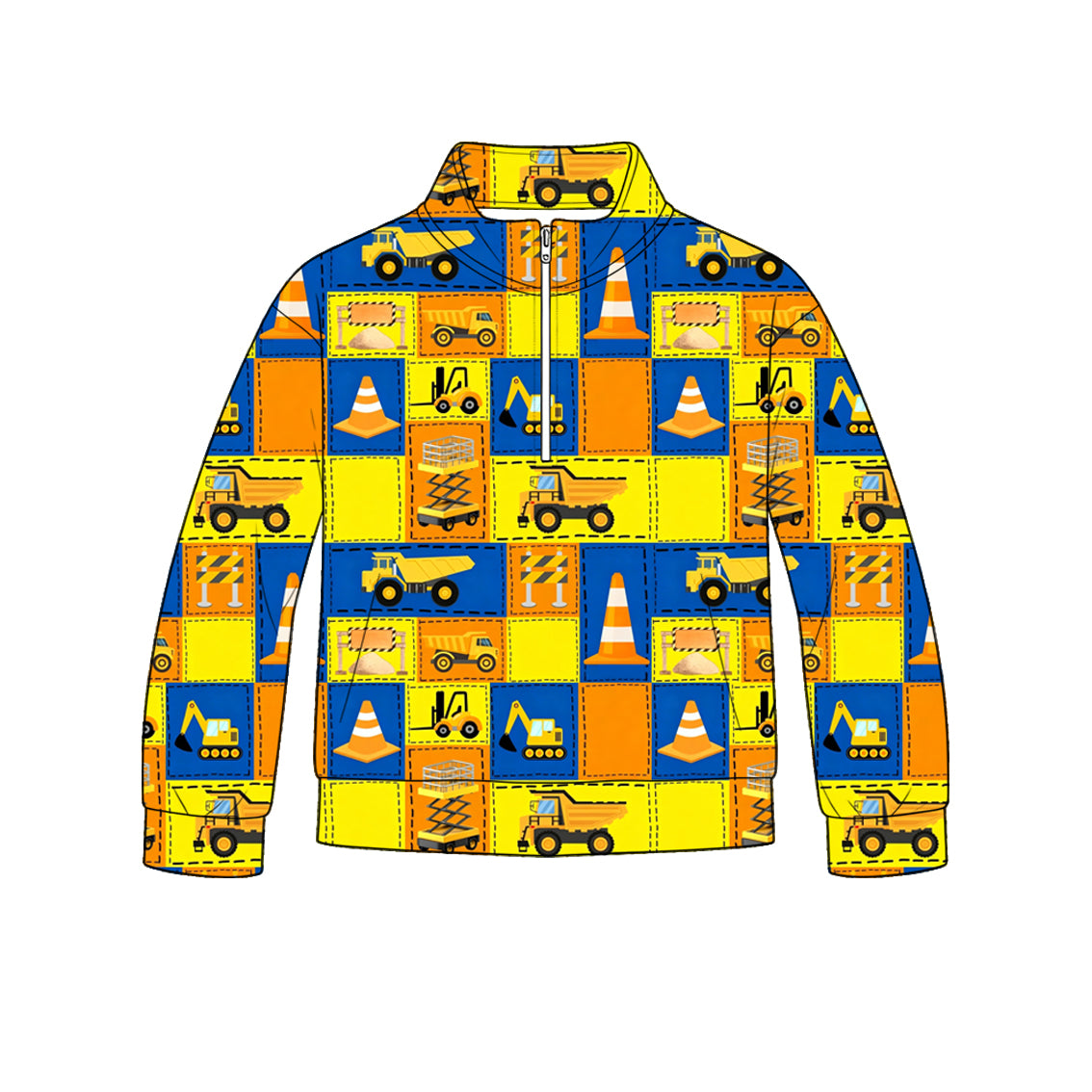 5.9 Boys Patchwork Construction Long Sleeve Quarter-Zip Pullover Preorder