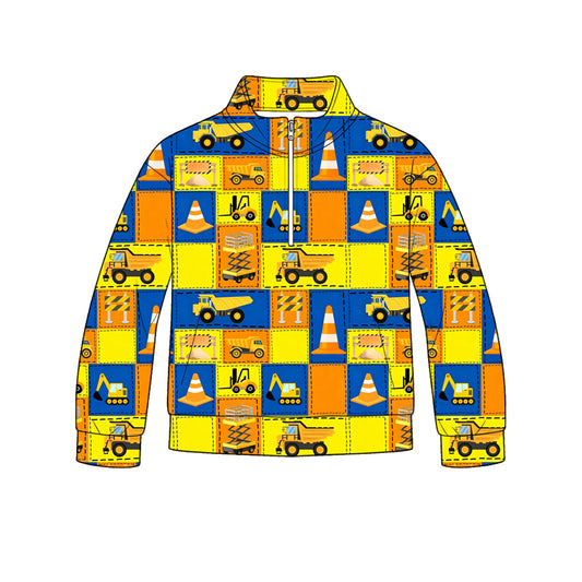 5.9 Boys Patchwork Construction Long Sleeve Quarter-Zip Pullover Preorder