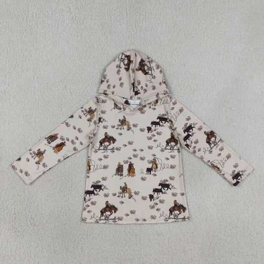 BT1843 Cowboys Print Boys Long Sleeve Hoodie Top