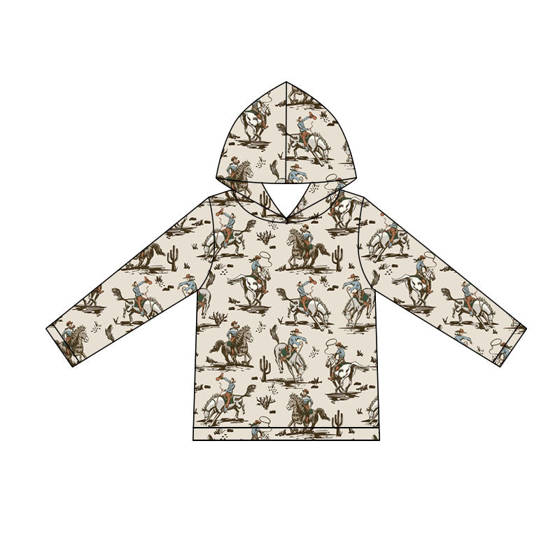 5.11 BT1846 Preorder Cowboy Cactus Print Boys Long Sleeve Hoodie Top