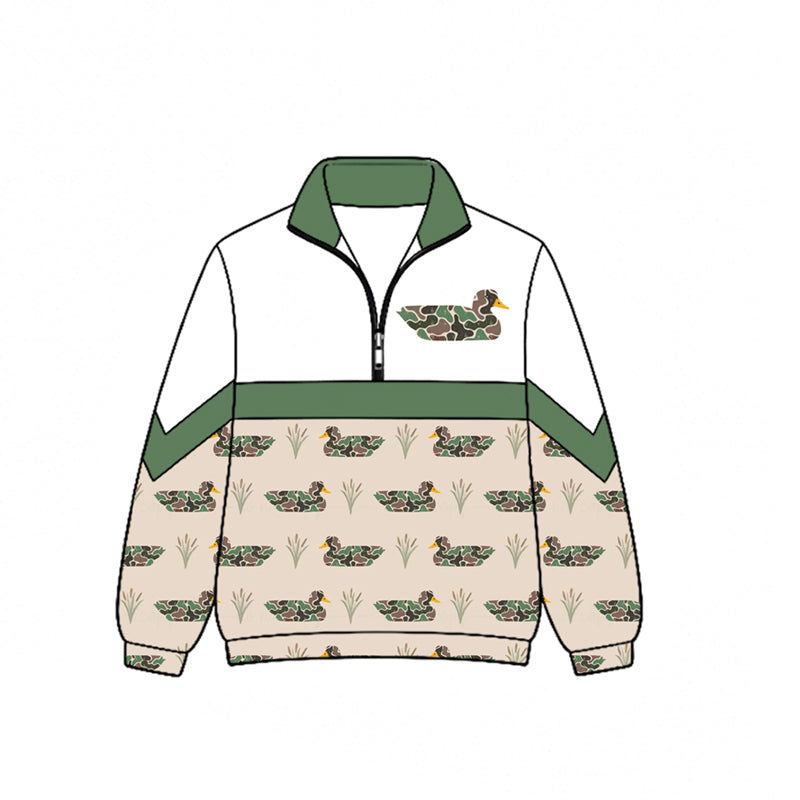 6.19 Baby Boys Camo Duck  Long Sleeve Pullover Top Preorder