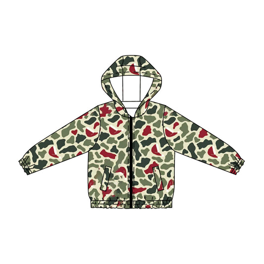 7.2 Preorder Baby Boys Christmas Camo Long Sleeve Hoodie Top