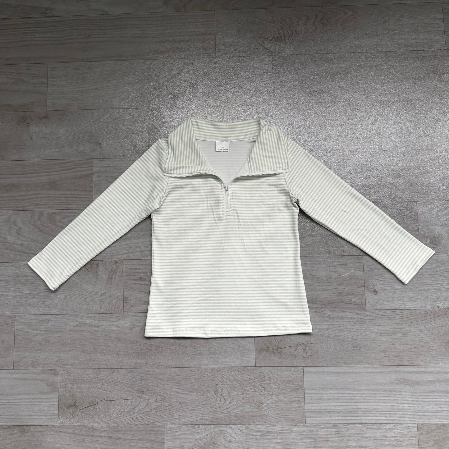 7.6 BT1676 Preorder Kids Boys Green Long Sleeve Zipper Pullover Top