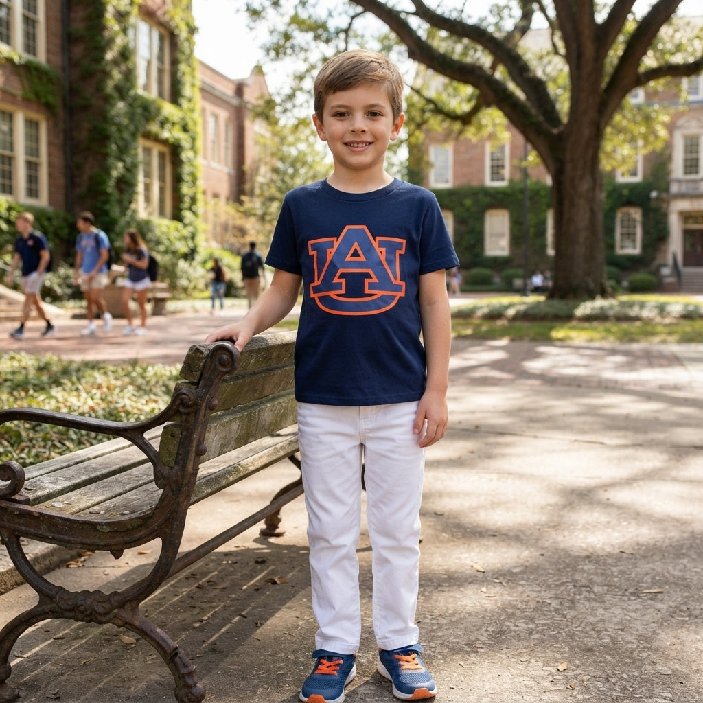 BT1880 Teams Vinyl AU Cotton Kids Auburn Short Sleeve T-shirt Top