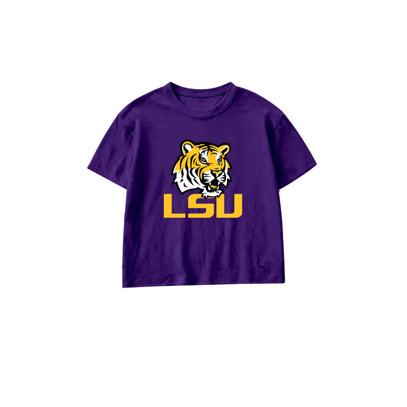 7.6 Preorder Kids Boys  LSU Tiger Short Sleeve T-shirt Top