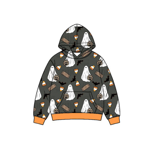 8.7 Preorder Kids Boys Halloween Ghost  Long Sleeve Zipper Pullover Top