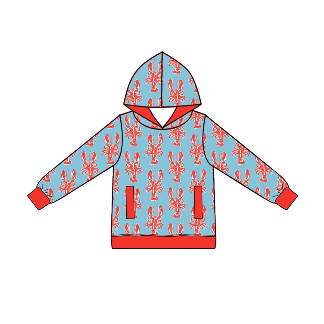 9.18 BT1975 Preorder Baby Boys Crayfish Long Sleeve Hoodie With Pocket
